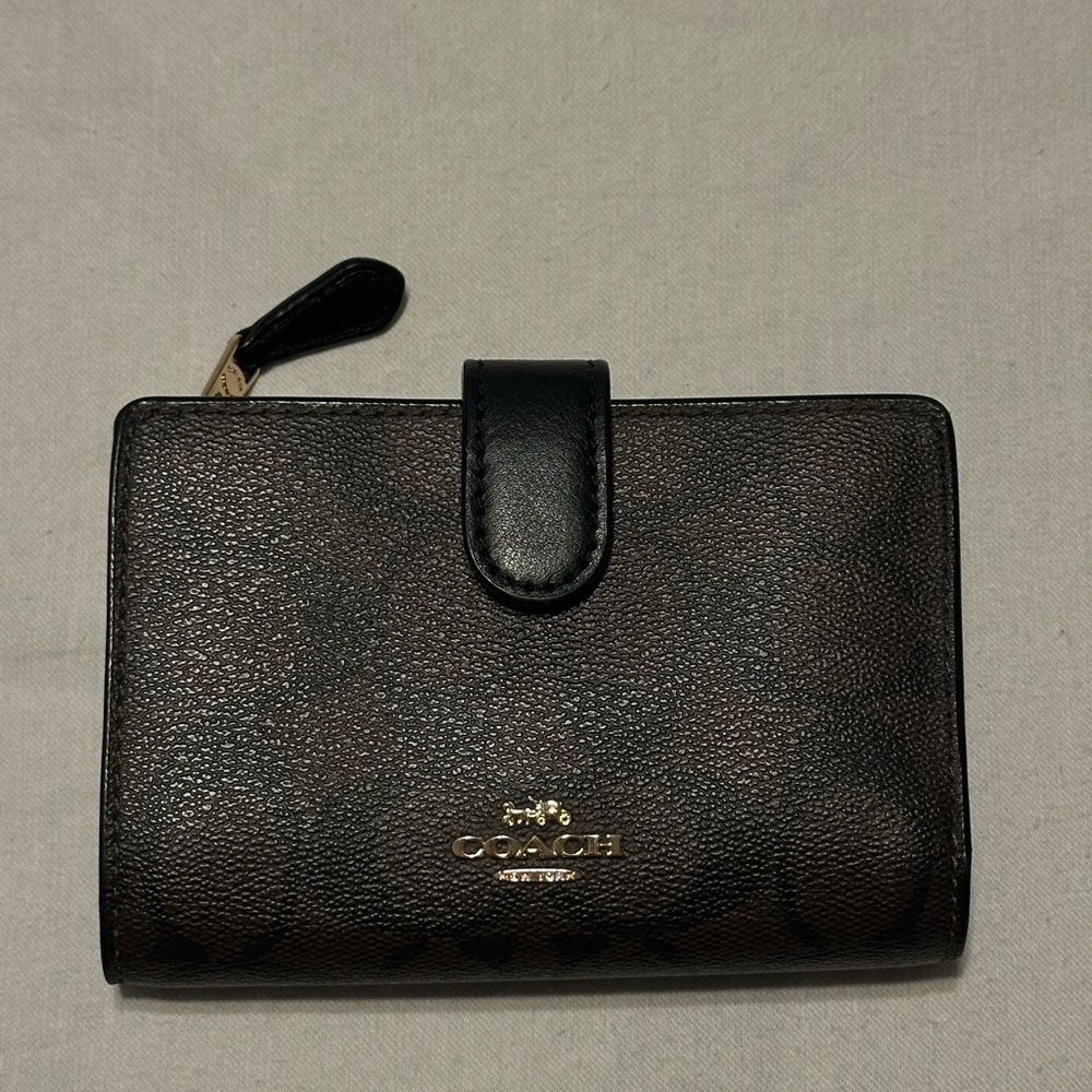 Genuine Coach Black and Brown Leather Wallet